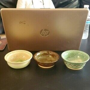 Ray Anspach Signed Studio Pottery Soup Bowls – Set of 3 Handmade Rustic Glazed